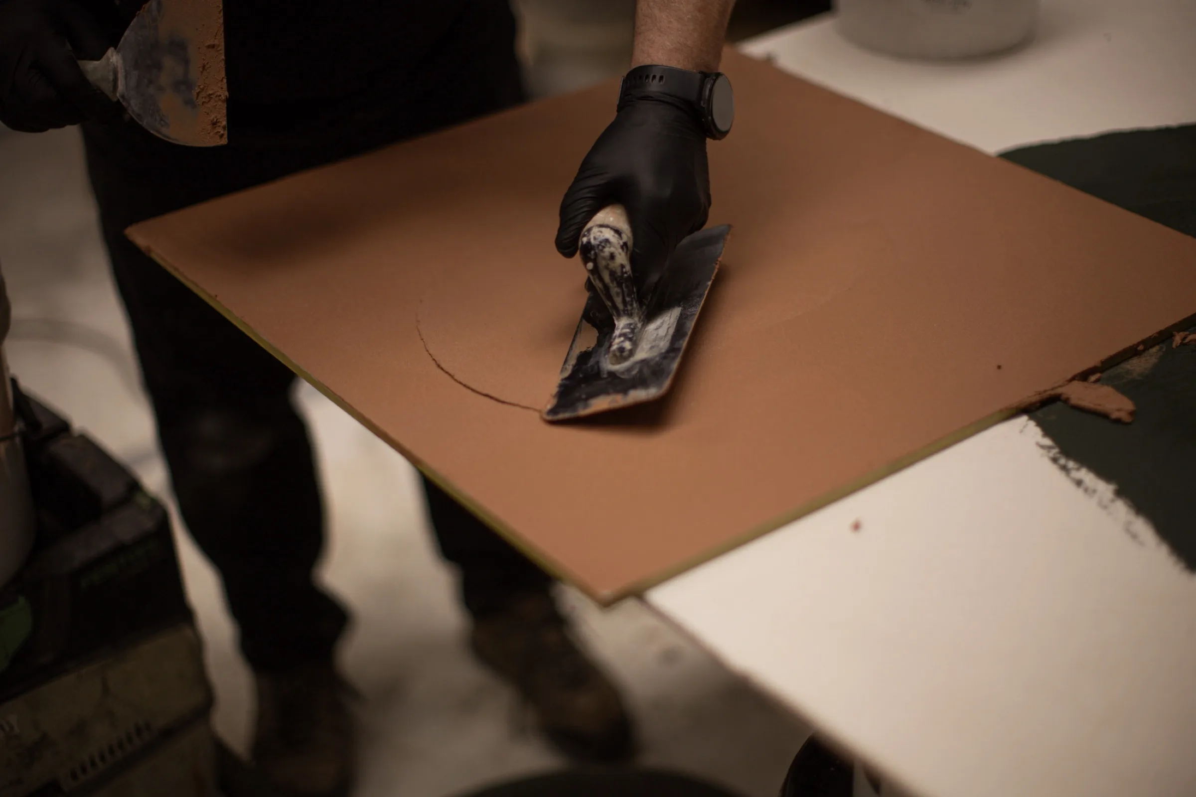 Odilon team preparing a finish in the workshop